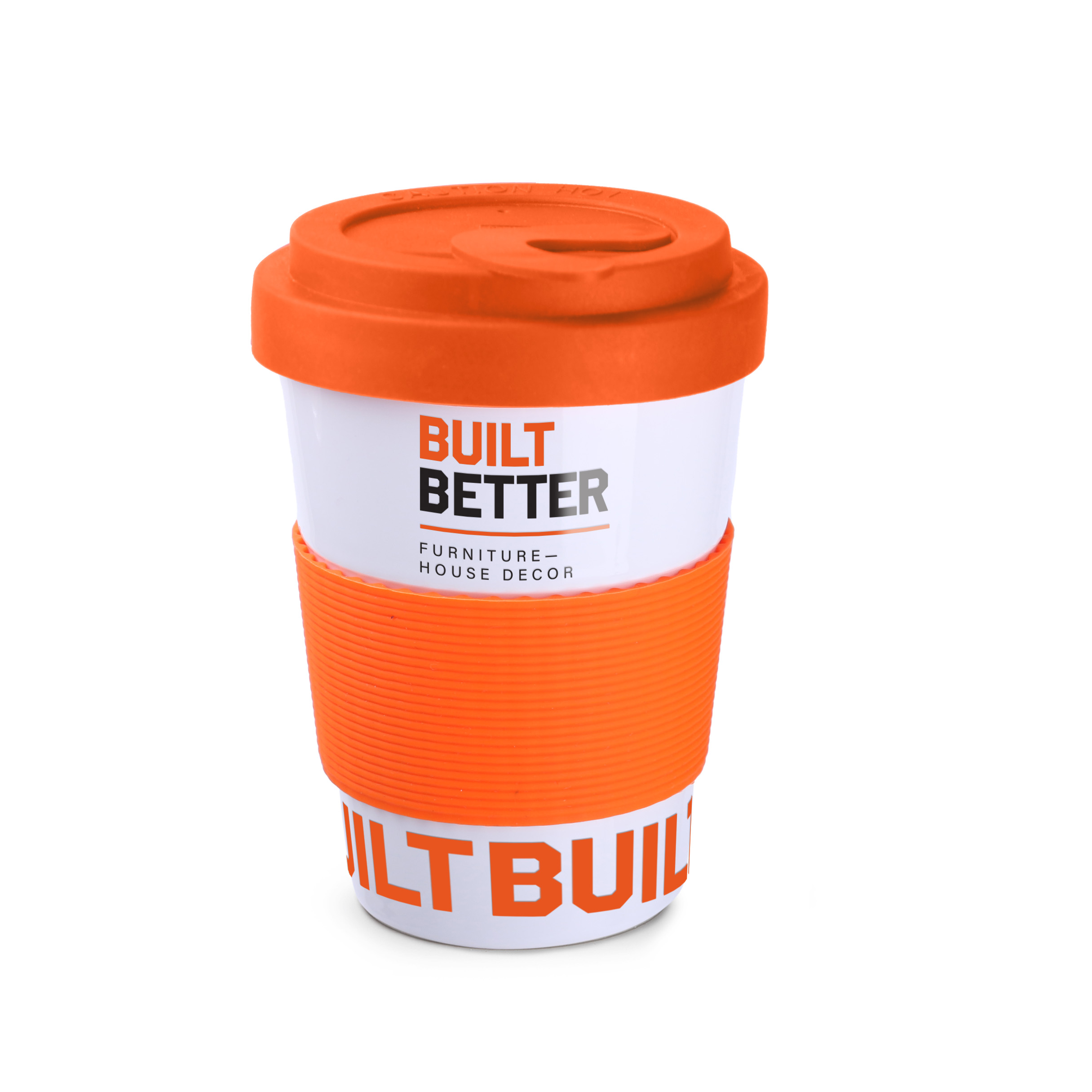 Coffee Trip 350ml biały/pomarańczowy